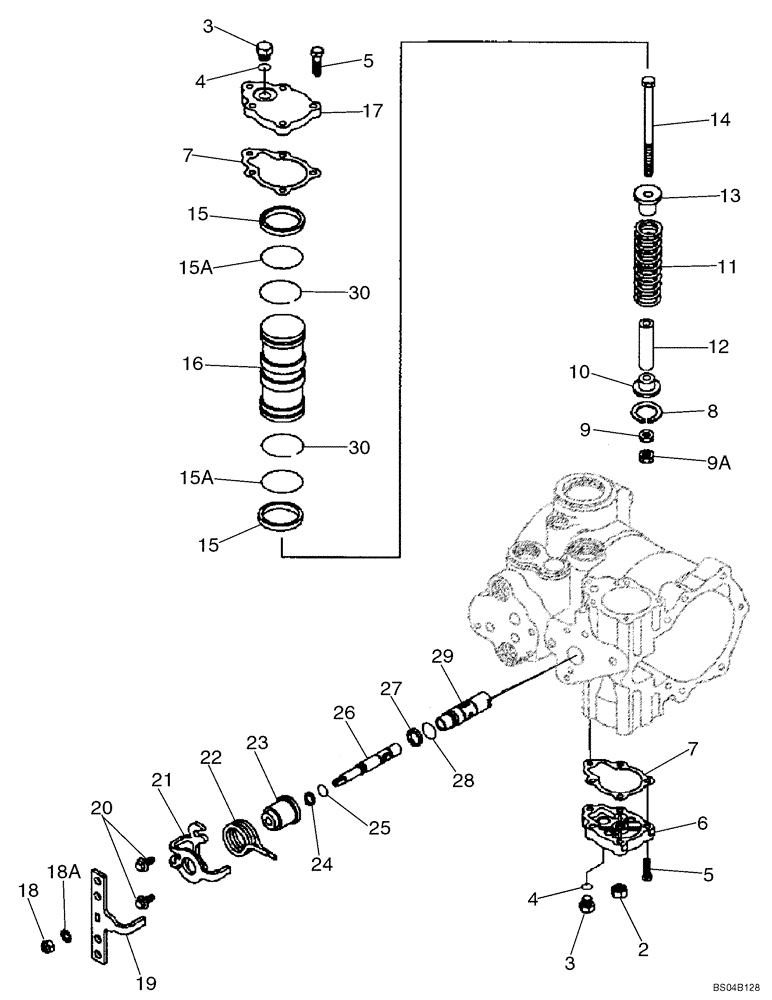 Схема запчастей Case 430 - (06-30) - PUMP, TANDEM - FRONT (06) - POWER TRAIN