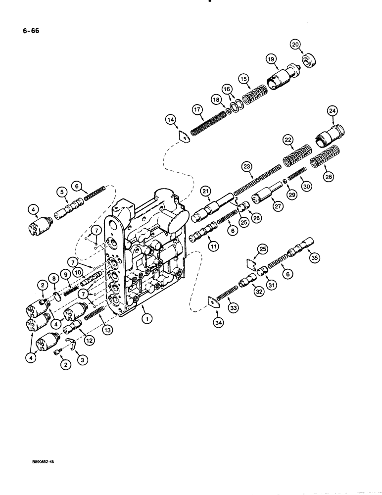 Схема запчастей Case 621 - (6-066) - TRANSMISSION ASSEMBLY, CONTROL VALVE, P.I.N. JAK0020901 AND AFTER (06) - POWER TRAIN