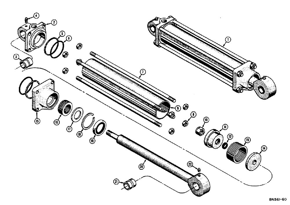 Схема запчастей Case 310E - (103) - 37932 HYDRAULIC DOZER ANGLING CYLINDER (07) - HYDRAULIC SYSTEM