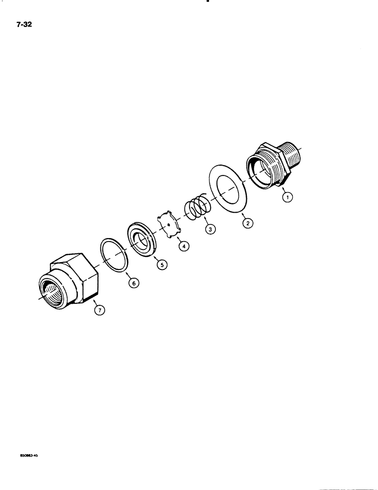 Схема запчастей Case W18B - (7-32) - G45437 AIR PRESSURE CHECK VALVE (07) - BRAKES