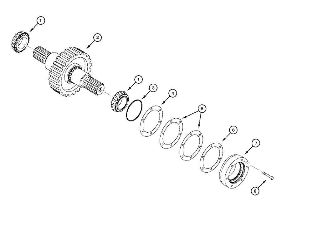 Схема запчастей Case 865 DHP - (6-028) - TRANSMISSION - OUTPUT SHAFT (06) - POWER TRAIN