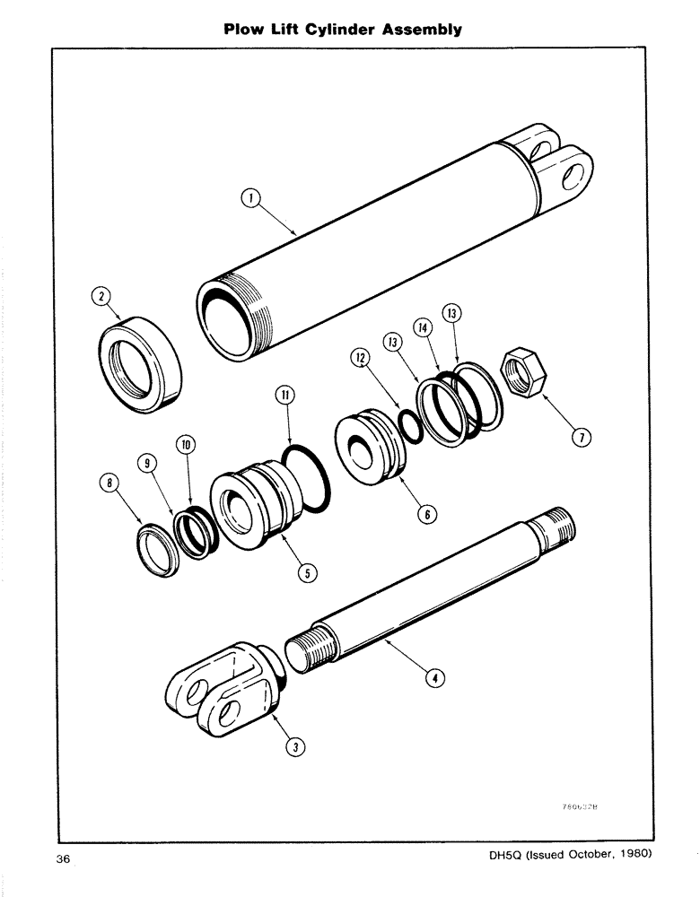 Схема запчастей Case DH5 - (36) - PLOW LIFT CYLINDER ASSEMBLY (35) - HYDRAULIC SYSTEMS