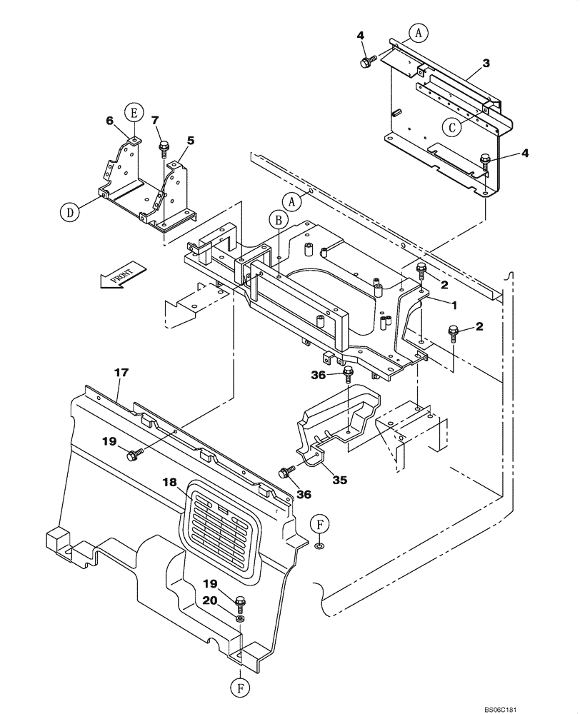 Схема запчастей Case CX700 - (09-025-00[01]) - OPERATORS COMPARTMENT - CAB REAR PANELS (09) - CHASSIS/ATTACHMENTS