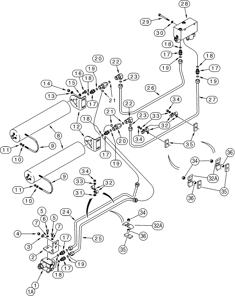 Схема запчастей Case 921C - (07-08) - HYDRAULICS - BRAKE, MAIN (07) - BRAKES