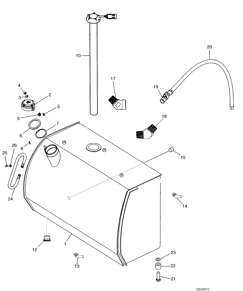 Схема запчастей Case 1150K - (03-01A) - FUEL TANK (IF USED) (03) - FUEL SYSTEM