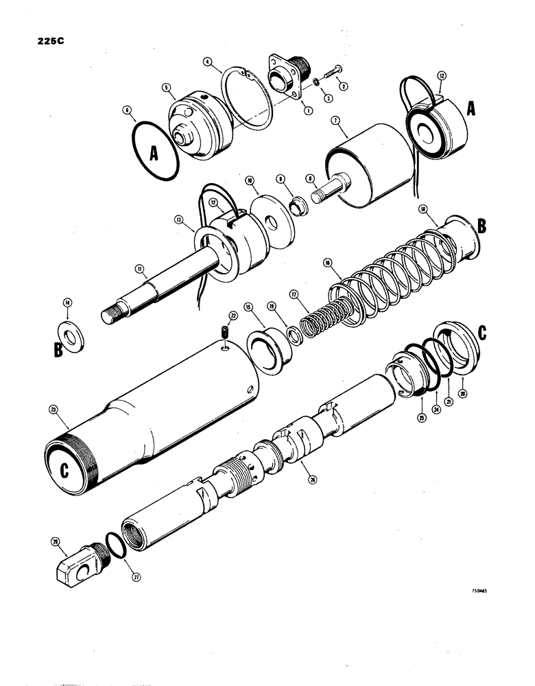 Схема запчастей Case W24B - (225C) - L70432 AND L70433 LOADER CONTROL VALVE, D71227 LIFT SPOOL (08) - HYDRAULICS