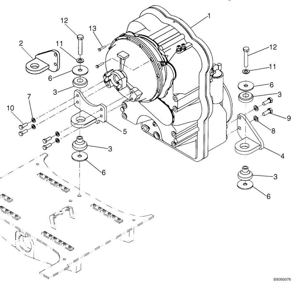 Схема запчастей Case 721E - (06-01) - MOUNTING - TRANSMISSION (06) - POWER TRAIN