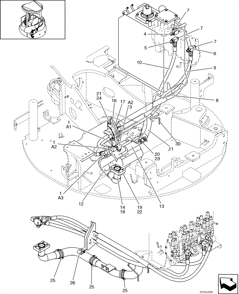 Схема запчастей Case CX36B - (092-01[1-02]) - PUMP/CONTROL VALVE PIPING (35) - HYDRAULIC SYSTEMS