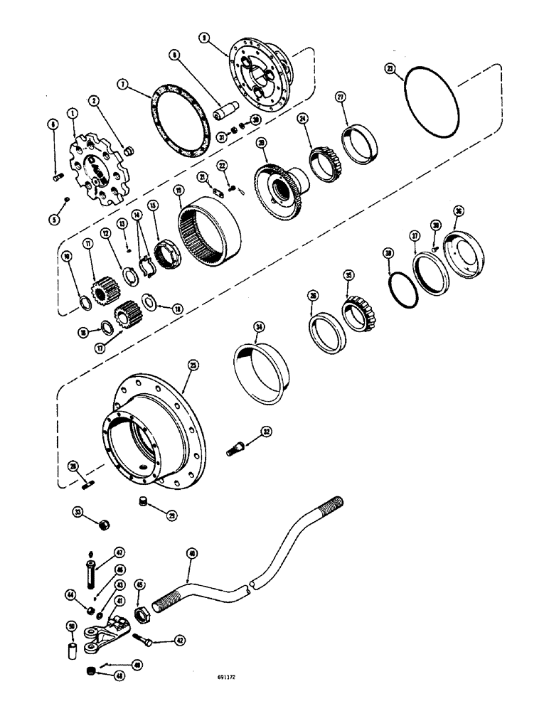 Схема запчастей Case W10E - (192) - L15395 REAR STEERING AXLE, PLANETARY AND RELATED PARTS, TIE (06) - POWER TRAIN