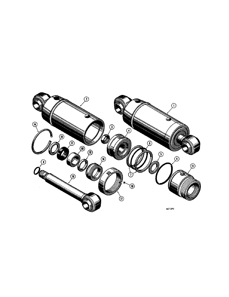 Схема запчастей Case 310G - (238[1]) - D38727 TILT CYLINDER (HYTECO DOZER) (07) - HYDRAULIC SYSTEM