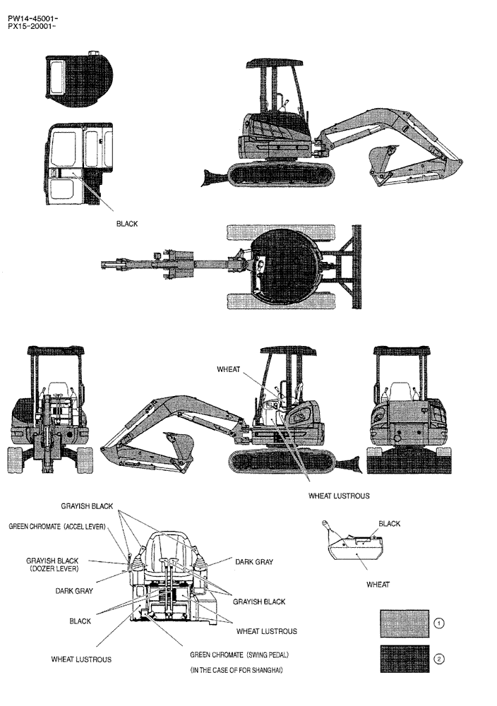 Схема запчастей Case CX36B - (00-004) - PAINT COLOR GENERAL MAINTENANCE ITEMS