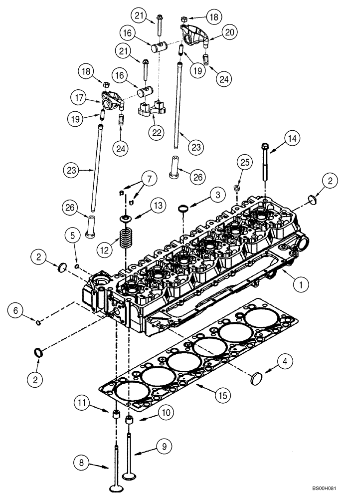 Схема запчастей Case CX210LR - (02-15) - CYLINDER HEAD - VALVE MECHANISM (02) - ENGINE