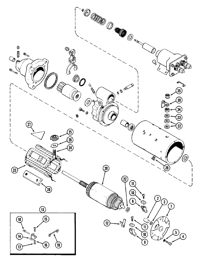 Схема запчастей Case W14FL - (120) - R46156 AND L106562 STARTER (04) - ELECTRICAL SYSTEMS