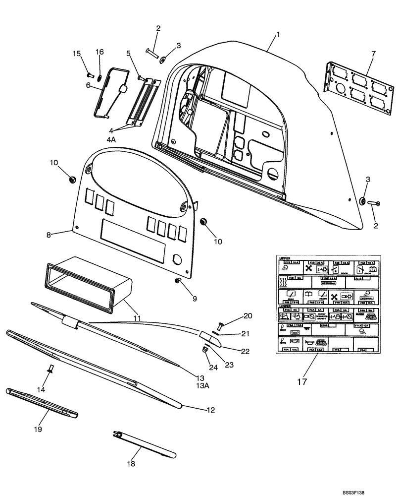 Схема запчастей Case 850K - (04-16) - CONSOLE, FRONT - CANOPY, ROPS (04) - ELECTRICAL SYSTEMS