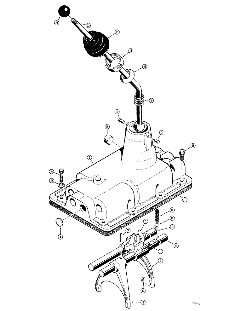 Схема запчастей Case 400C - (086) - SYNCHROMESH TRANSMISSION, SHIFT LEVER, LINKAGE AND SHIFTING FORKS (06) - POWER TRAIN