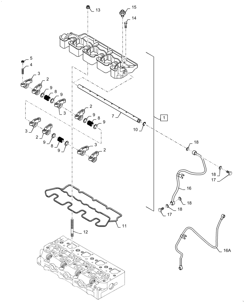 Схема запчастей Case SR130 - (10.106.AO) - ROCKER ARMS (10) - ENGINE