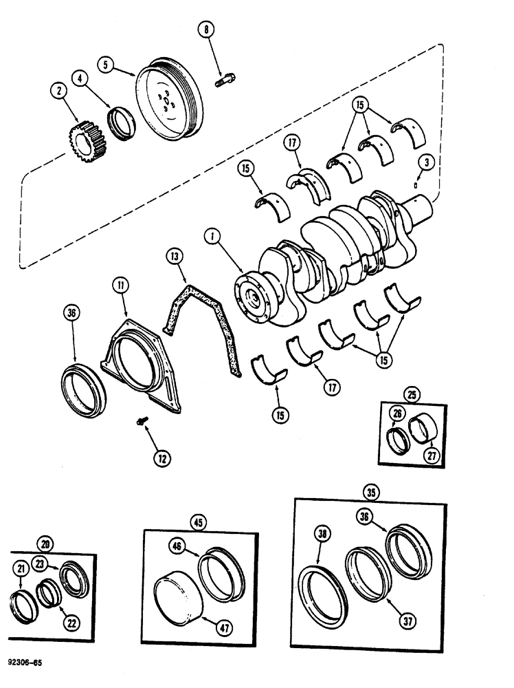 Схема запчастей Case 1088 - (040) - CRANKSHAFT (10) - ENGINE