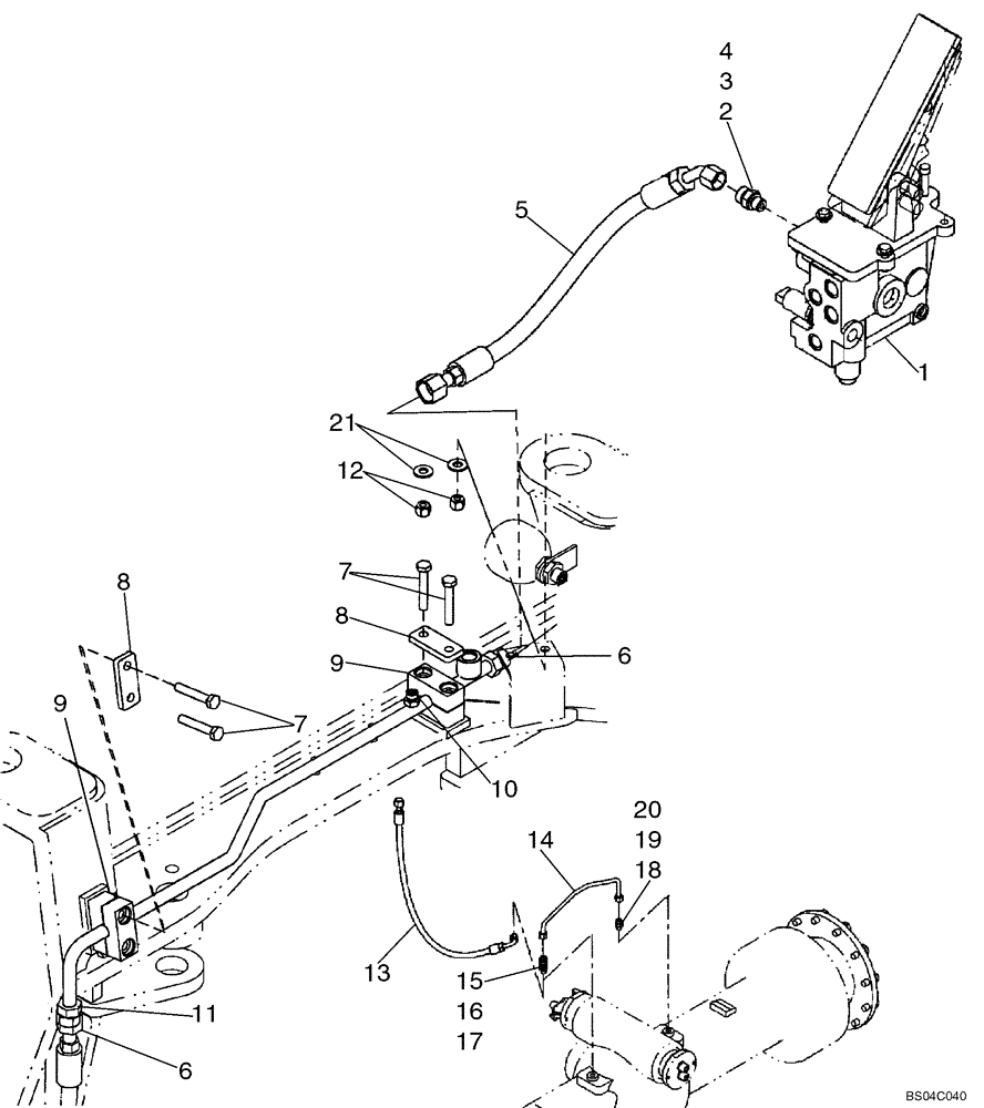 Схема запчастей Case 721D - (07-06) - HYDRAULICS - BRAKE, MAIN - REAR AXLE (07) - BRAKES