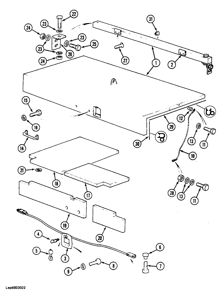 Схема запчастей Case 688 - (9-016) - ENGINE UPPER ACCESS COVER (09) - CHASSIS