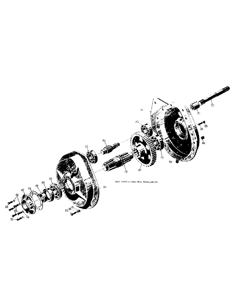 Схема запчастей Case 300 - (011) - AXLE SHAFT & FINAL DRIVE INSTALLATION (03) - TRANSMISSION