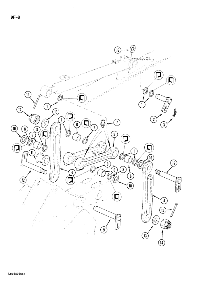 Схема запчастей Case 688 - (9F-08) - TOOL CYLINDER (09) - CHASSIS