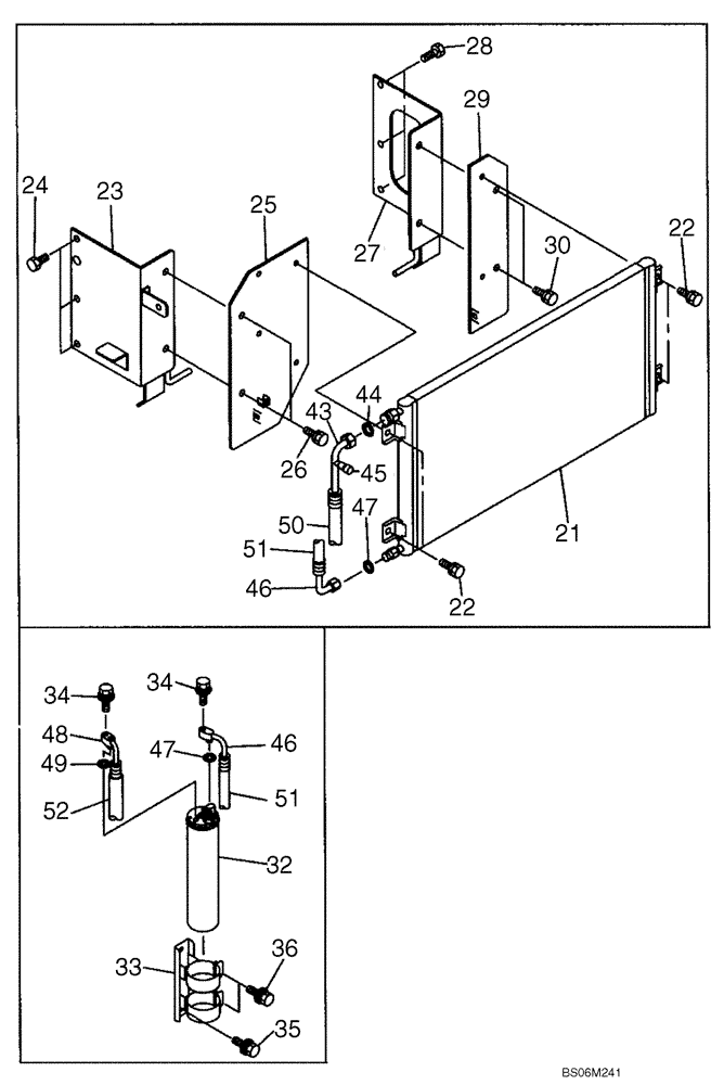 Схема запчастей Case CX290B - (09-25) - AIR CONDITIONING - CONDENSER AND RECEIVER-DRIER (09) - CHASSIS/ATTACHMENTS