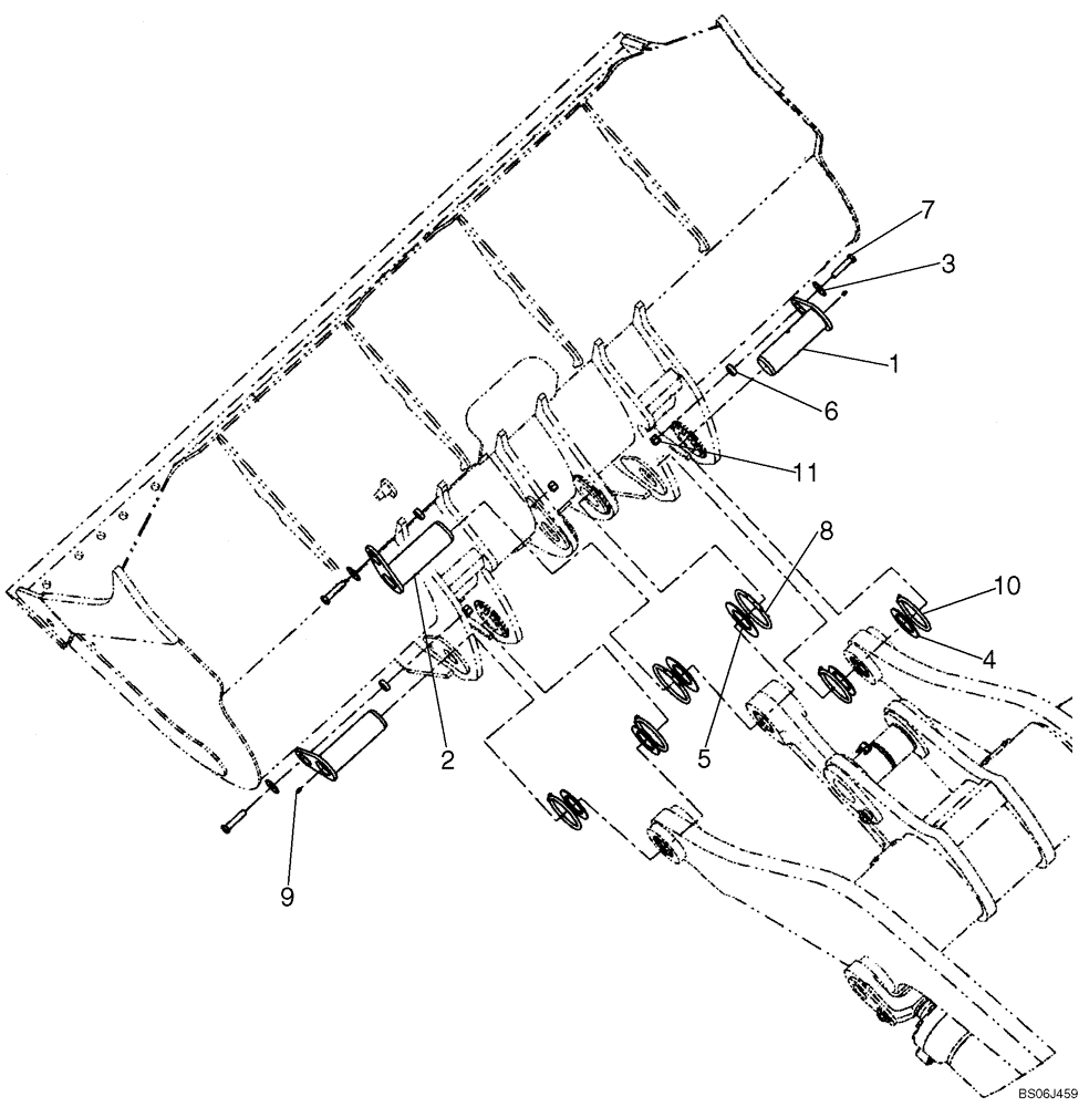 Схема запчастей Case 921E - (09-07) - BUCKETS - ATTACHMENT (09) - CHASSIS