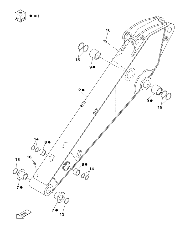 Схема запчастей Case CX350C - (09-036[01]) - DIPPER - 2.63 M - CX350C - CX350C NLC (09) - CHASSIS/ATTACHMENTS