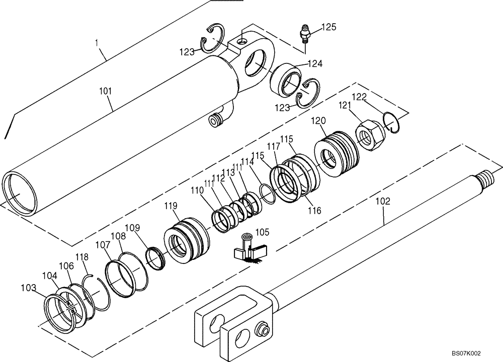 Схема запчастей Case 21D - (24.082[2940565000]) - TIP CYLINDER (35) - HYDRAULIC SYSTEMS