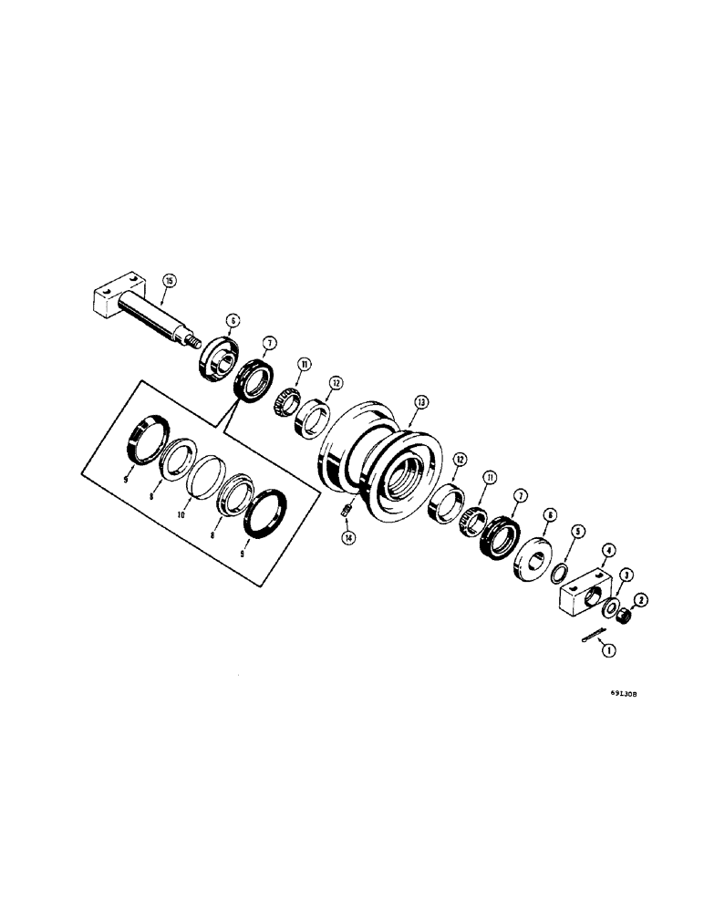 Схема запчастей Case 1150 - (109A[1]) - D36356 TRACK ROLLER (SINGLE FLANGE) (04) - UNDERCARRIAGE