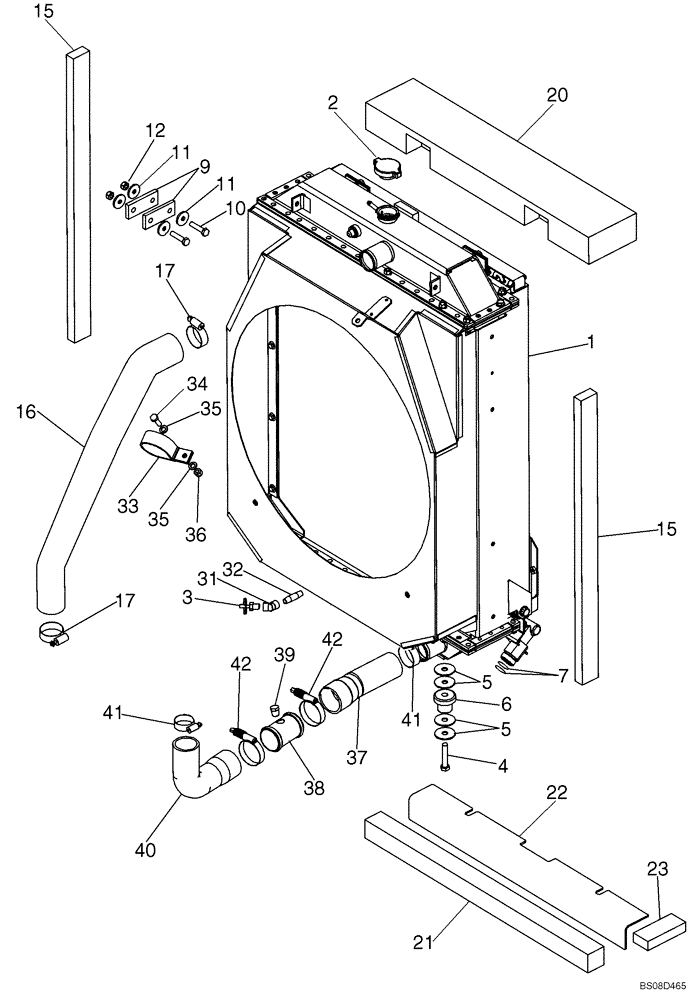 Схема запчастей Case 1150K - (02-02) - RADIATOR/OIL COOLER - MOUNTING (02) - ENGINE