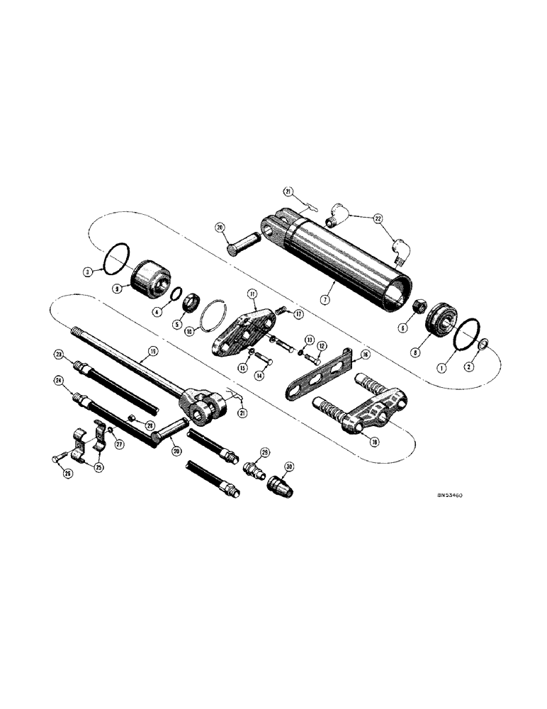 Схема запчастей Case 420C - (256) - B3785AA REMOTE HYDRAULIC CYLINDER (07) - HYDRAULIC SYSTEM