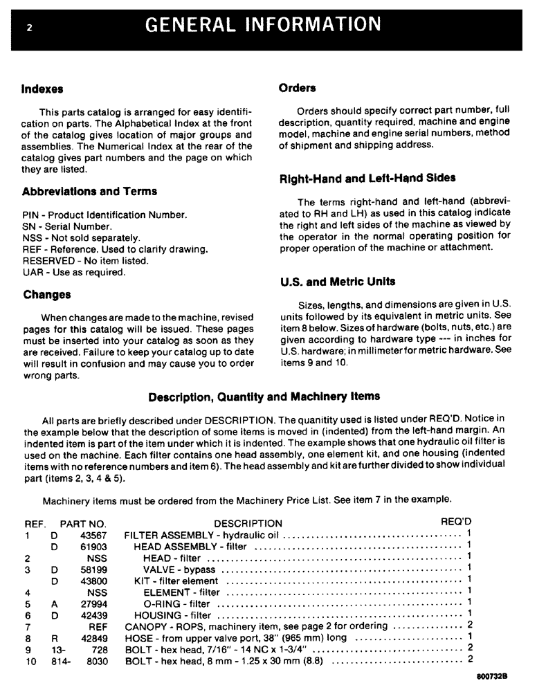 Схема запчастей Case 1080 - (002) - GENERAL INFORMATION (00) - GENERAL & PICTORIAL INDEX