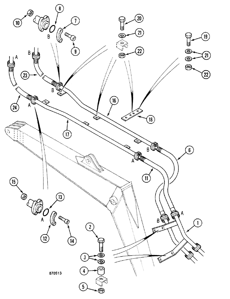 Схема запчастей Case 688C - (8E-12) - HAMMER HYDRAULIC CIRCUIT ON BOOM (07) - HYDRAULIC SYSTEM