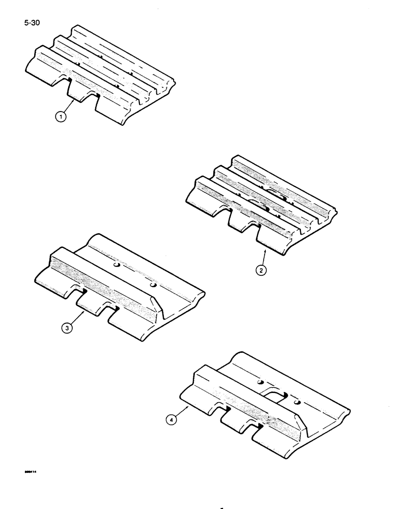 Схема запчастей Case 855D - (5-30) - TRACK SHOES- TRIPLE/SINGLE (11) - TRACKS/STEERING