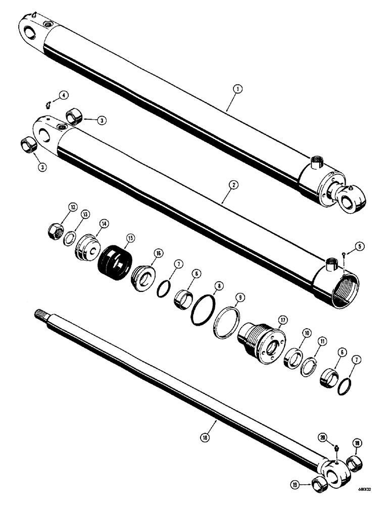 Схема запчастей Case 23 - (064) - D28314 BACKHOE CROWD CYLINDER 