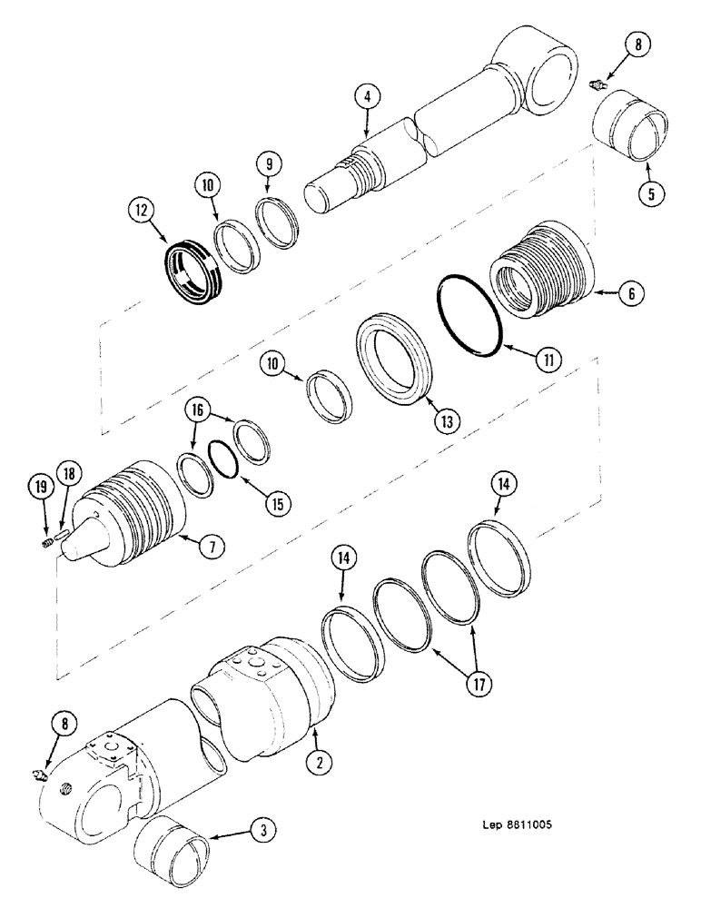 Схема запчастей Case 688C - (8G-086) - ARM CYLINDER, IDENTIFICATION LETTER : J-, (-11081) (07) - HYDRAULIC SYSTEM