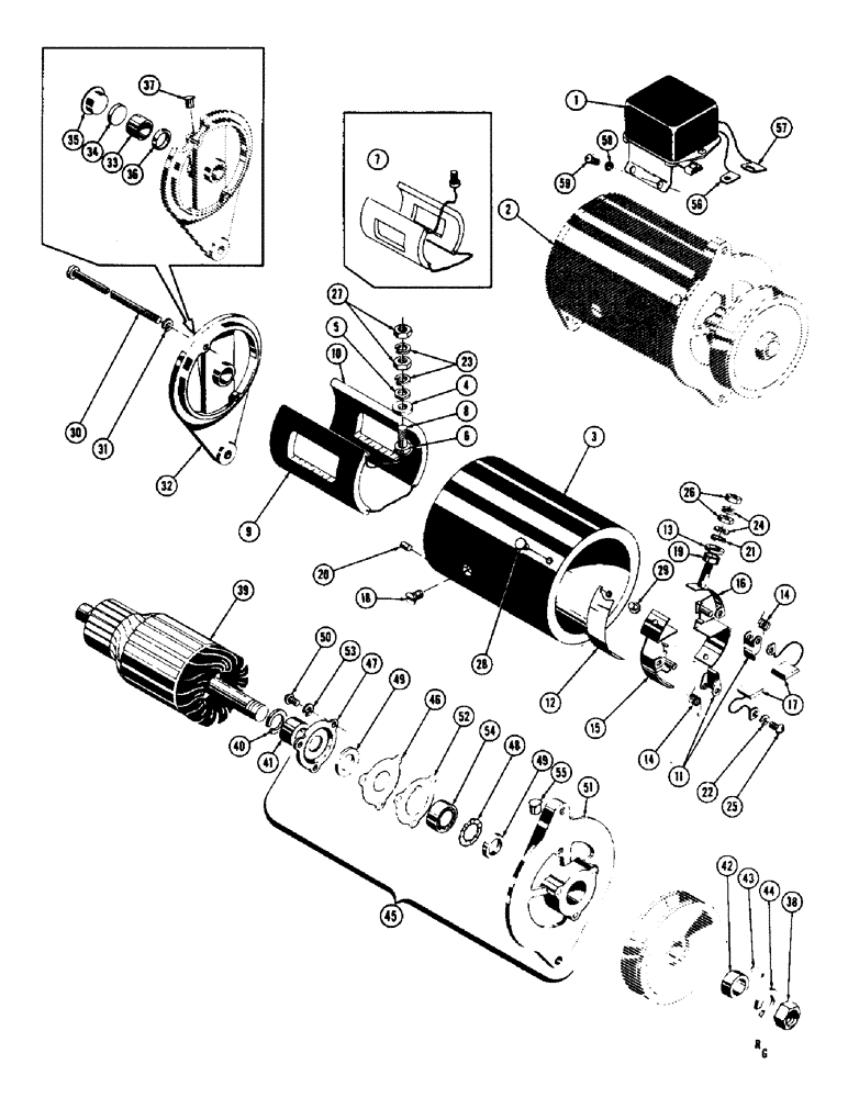 Схема запчастей Case 600 - (046) - 17376 GENERATOR ASSEMBLY (AUTO-LITE #GJK-7001S), (USED FROM S/N 7060500) (06) - ELECTRICAL SYSTEMS