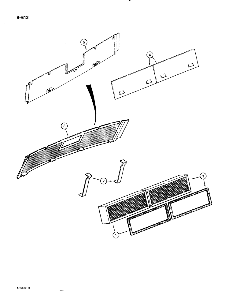 Схема запчастей Case 580K - (09-612) - CAB AIR FILTER (09) - CHASSIS/ATTACHMENTS