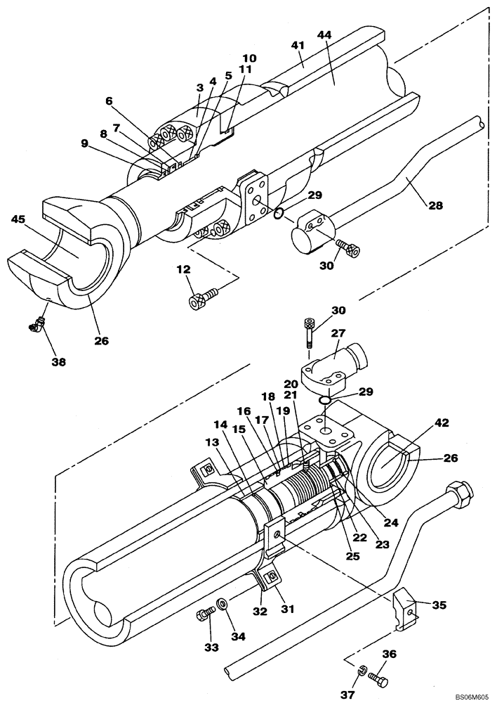 Схема запчастей Case CX210BLR - (08-85) - CYLINDER ASSY - ARM (08) - HYDRAULICS