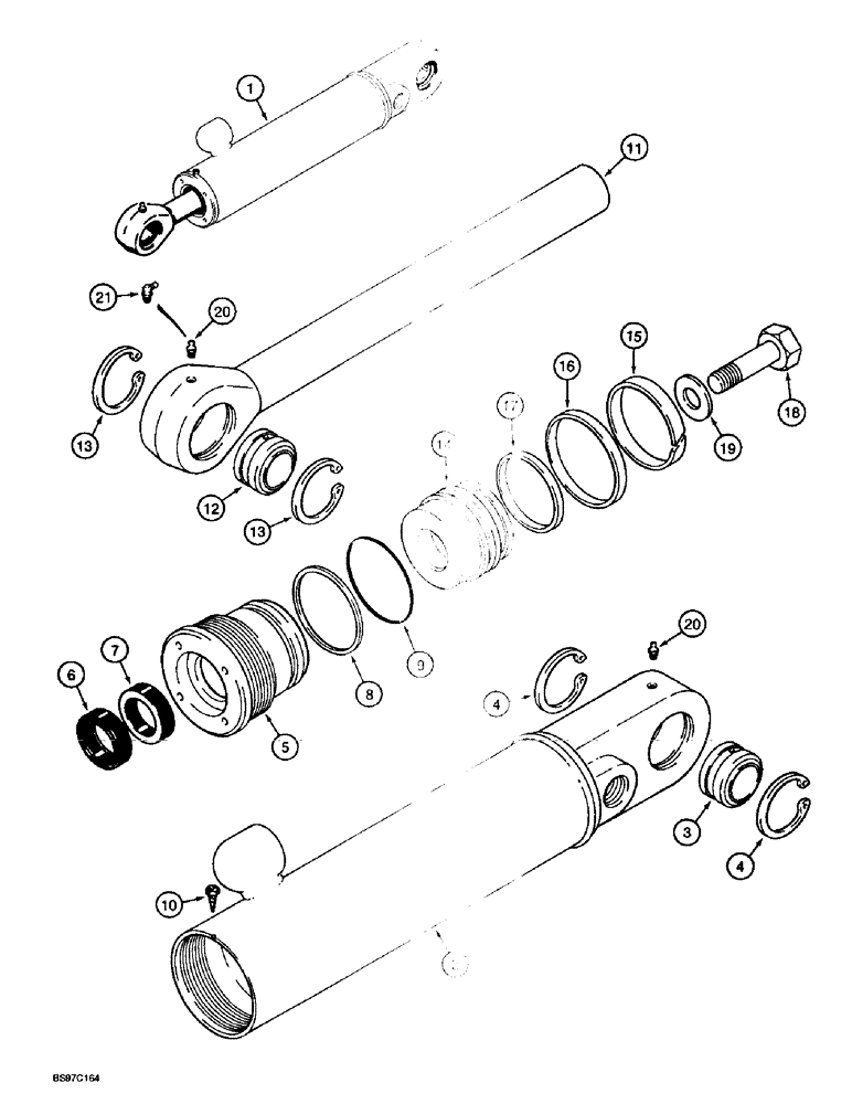 Схема запчастей Case 570LXT - (8-144) - THREE-POINT HITCH PITCH CYLINDER, 570LXT MODELS (08) - HYDRAULICS