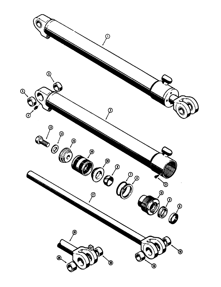 Схема запчастей Case 680CK - (161A) - G32139 AND G32164 LOADER LIFT CYLINDERS, CYLINDER WITH U-TYPE PRESS-IN OUTER ROD WIPER (35) - HYDRAULIC SYSTEMS