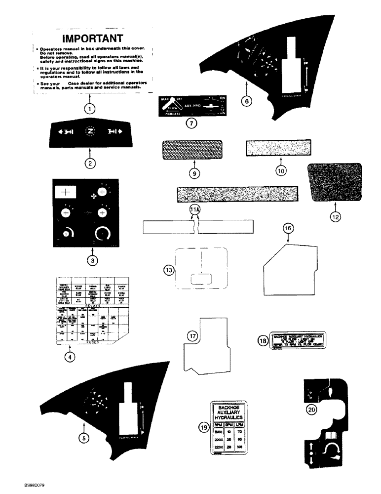 Схема запчастей Case 580L - (9-111) - DECALS (09) - CHASSIS/ATTACHMENTS