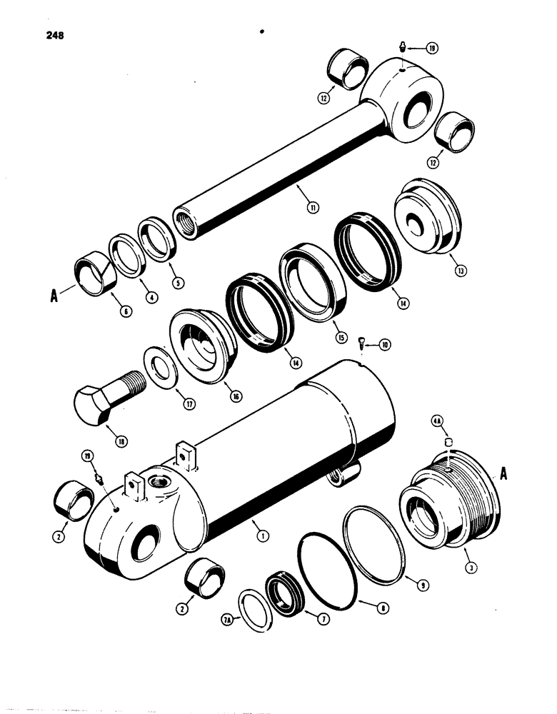 Схема запчастей Case 850B - (248) - G35480 DOZER ANGLE CYLINDERS, USED ON MODELS W/R36794 LEVELING BEAM, SEE PAGE 339 FOR IDENTIFICATION (07) - HYDRAULIC SYSTEM