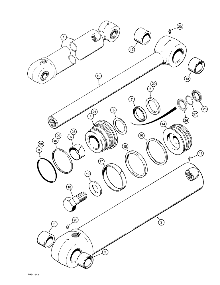 Схема запчастей Case 580SK - (8-134) - BACKHOE DIPPER CYLINDER (08) - HYDRAULICS