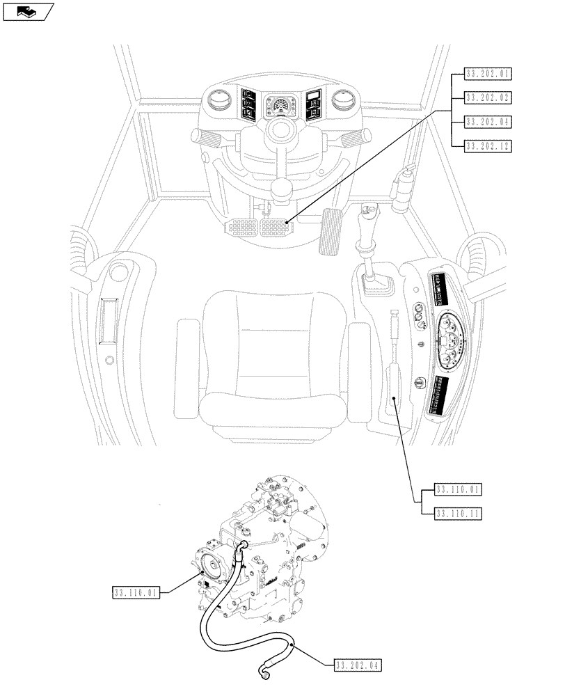 Схема запчастей Case 580SN WT - (33.000.00) - SECTION INDEX - BRAKES & CONTROLS (33) - BRAKES & CONTROLS