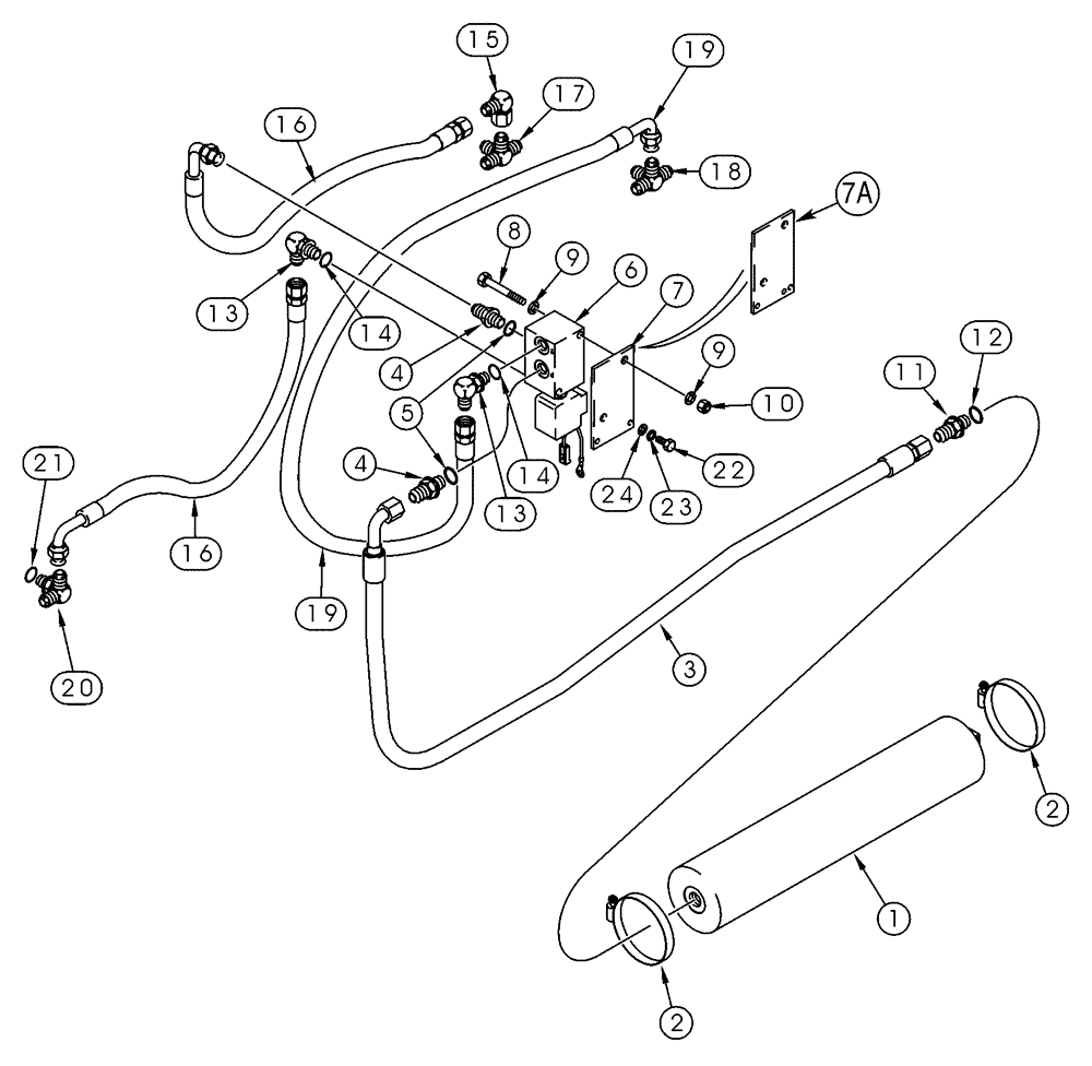 Схема запчастей Case 90XT - (08-08) - HYDRAULICS RIDE CONTROL (08) - HYDRAULICS