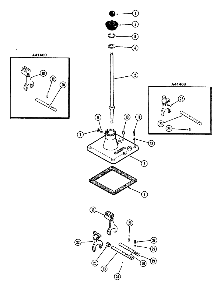 Схема запчастей Case 680CK - (090) - TRANSMISSION GEAR SHIFT (21) - TRANSMISSION