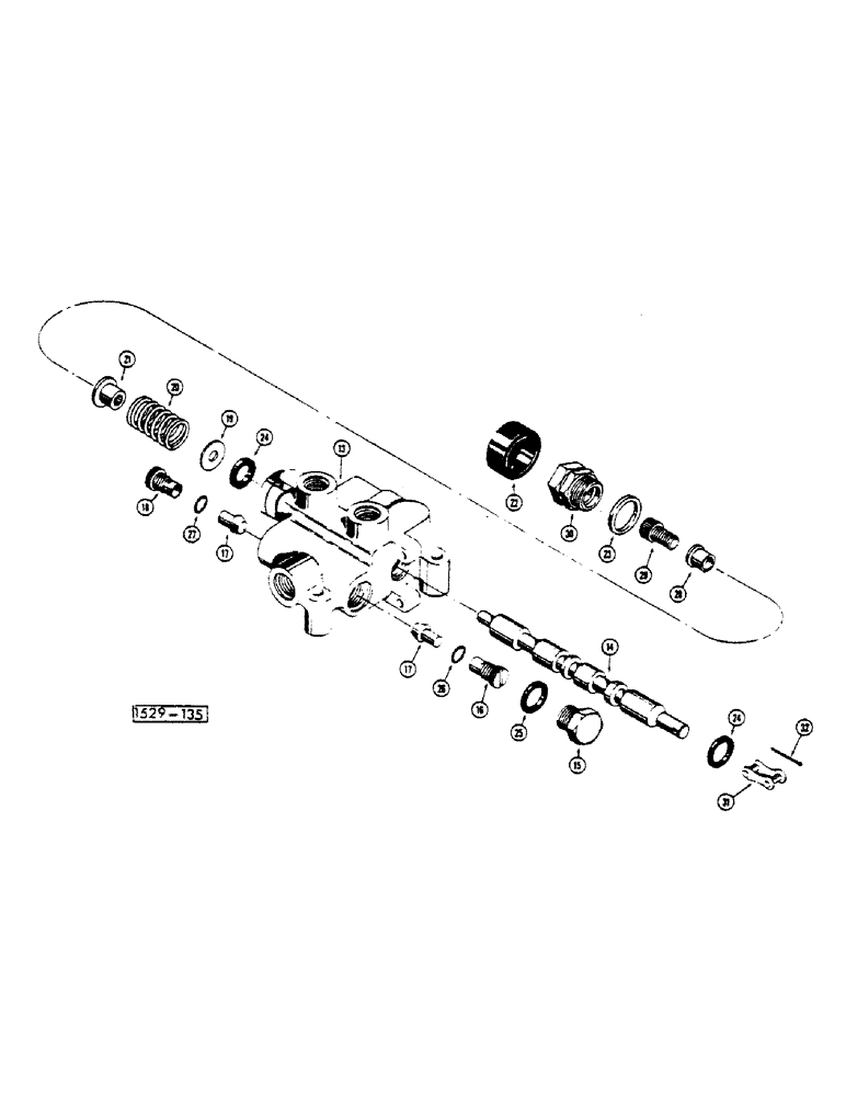 Схема запчастей Case 1529 - (140) - LIFT CYLINDER VALVE (35) - HYDRAULIC SYSTEMS