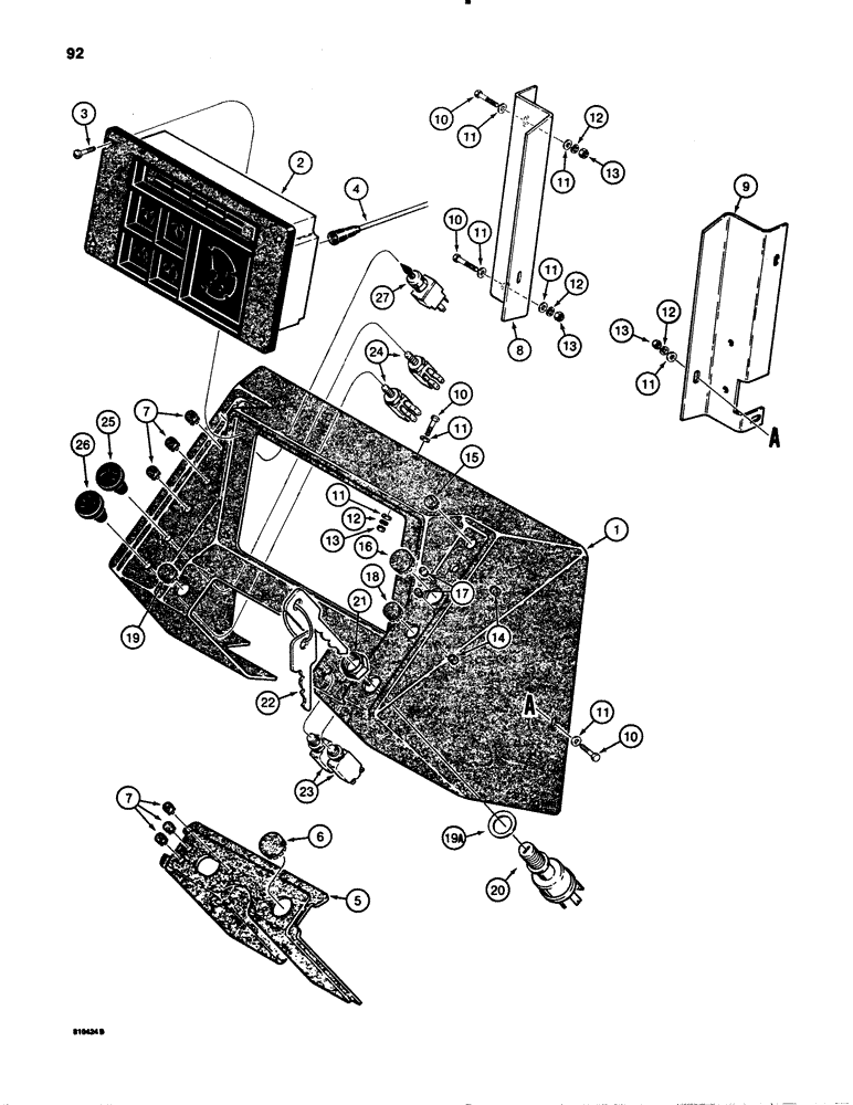 Схема запчастей Case 780B - (092) - ELECTRICAL SYSTEM, INSTRUMENT PANEL AND SWITCHES (04) - ELECTRICAL SYSTEMS